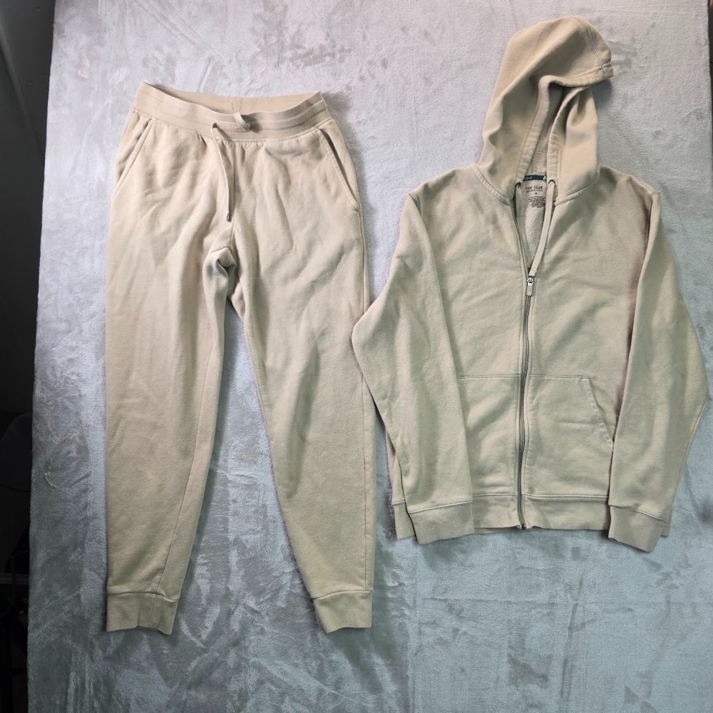 Tek Gear Ultrasoft Fleece mens Beige Hoodie & Joggers Set Size S/M Loungewear